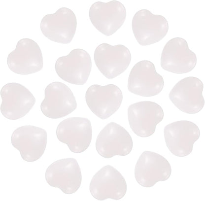PATIKIL 20 Pcs Natural Heart Shaped Crystal Stone, 0.6 Inch Mini Polished Love Gemstone Crystal, Pocket Rock Engraved Worry Stones for Women Gifts Meditation, Pink
