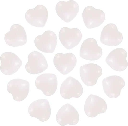 PATIKIL 20 Pcs Natural Heart Shaped Crystal Stone, 0.6 Inch Mini Polished Love Gemstone Crystal, Pocket Rock Engraved Worry Stones for Women Gifts Meditation, Pink