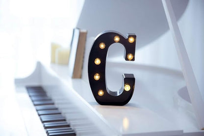 Foaky Black LED Marquee Number Lights Sign Light Up Marquee Number Lights Sign for Night Light Wedding Birthday Party Battery Powered Christmas Lamp Home Bar Decoration
