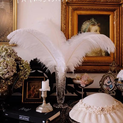 Happy Feather 16-18 inch Royal Blue Ostrich Feathers Craft for Wedding Party Centerpieces Home Decoration DIY Craft Pack of 10