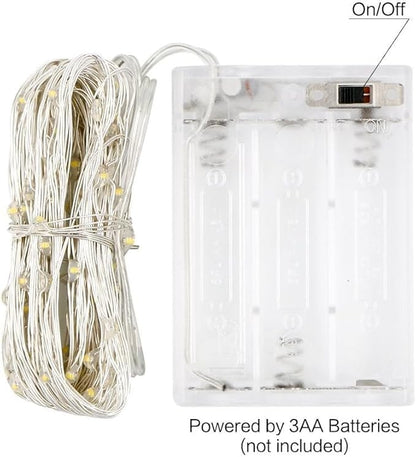ANJAYLIA 4 Pack Fairy Lights 16.4ft 50 LED String Lights Battery Operated Mini Twinkle Starry Lights for Wedding, Party, Christmas, Decor, Warm White