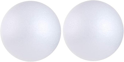 2PCS 7.9 Inch White Foam Balls Polystyrene Craft Balls Foam Balls for Art, Craft, Household, School Projects and Christmas Easter Party Decorations
