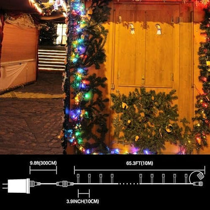 LAMPHOME 100 LED Easter String Lights, 33 FT Colorful Connectable Waterproof String Lights Clear Wire with 11 Modes, Easter Decorations for Indoor Outdoor Party Yard Garden (Multicolor)