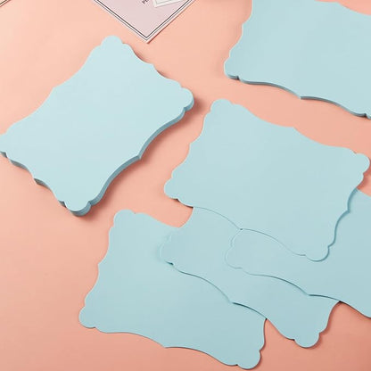 50 Pack Blank Kraft Cards Cardstock Thick Paper Brown Greeting Cards for DIY Gift Card Menus, Baby Shower and Wedding Invitations (Light Blue, 4x6IN)
