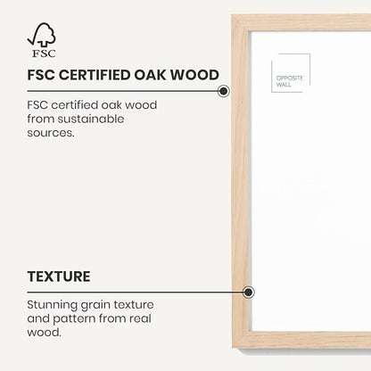 Opposite Wall - 20x20 in - Natural Solid Oak Wood Picture Frame - Lightweight, Versatile & Shatterproof - Wall Hanging Photo or Poster Frame - Wall Decor for Office, Gallery & Home - 2 Pack