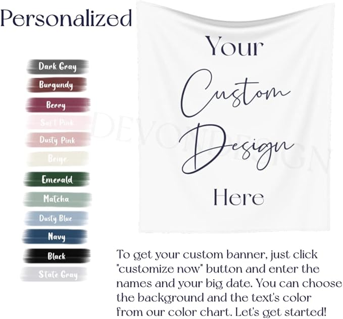 Miss to Mrs Backdrop, Custom Tapestry with Names and Date, Personalized Calligraphy Banner for Bridal Brunch, Shower, Engagement, Bachelorette Party - Reception Backdrop Future