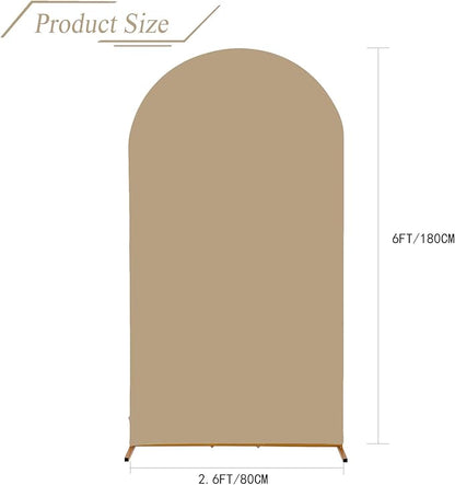 bricia Wedding Arch Backdrop Stand Cover, 6FT Double Sided Stretchy Arch Cover Fitted Wedding Birthday Party Banquet Decoration (Champagne 72''Lx31.2''W)