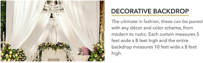 AK TRADING CO. Polyester Backdrop Drapes Curtains Panels with Rod Pockets - Wedding Ceremony Party Home Window Decorations - Peach, 5 ft x 10 ft