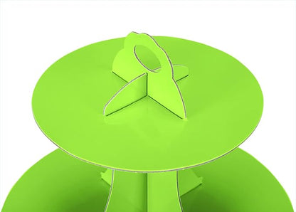 3-Tier Cupcake Stand, Cake Stand holder, Tiered DIY Cupcake Stand Tower for Dessert Table Displays, Birthday Theme Party Favors Decoration, Floral Tea Party, 12" W x 12.8" H, Green