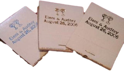 50 Personalized White Jacket Match Books Matches 30 Strike Matchbooks