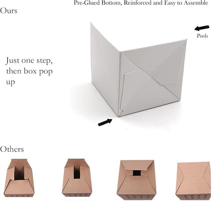 25 Pcs White Paper Gift Boxes, Small Candy Boxes Bulk, 3x3x3 inch Gift Box with Lids, Goodie Treat Boxes for Party Favors, Birthday Gifts, Wedding Gifts