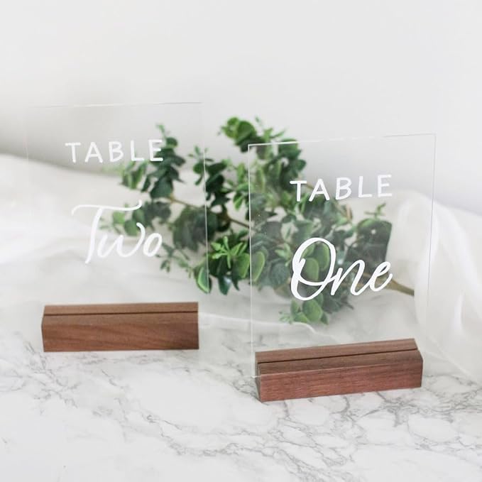 20 Pack Clear Acrylic Blank Signs for Table Numbers, 5x7 Inch Clear Acrylic Blank Sheet Sign 1/8 inch Thick, Use for DIY Wedding Table Signs Display Party Events
