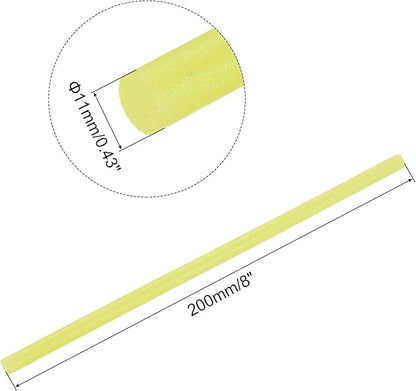uxcell 20pcs Hot Glue Sticks for Glue Gun 11mm/0.43-inch x 8-inch Mini Hot Melt Adhesive Glue Stick Glitter Yellow