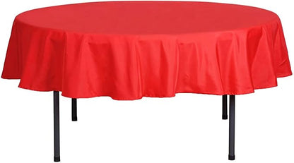 Efavormart Round Tablecloth, 70 Inch Stain & Wrinkle Resistant Washable Table Cloth, Decorative Polyester Fabric Table Cover for Banquet, Wedding, Dining- Red