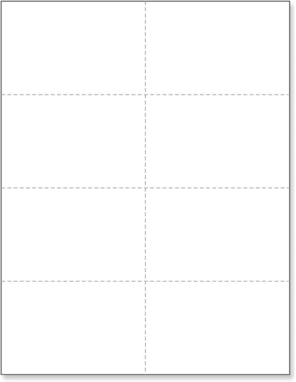 NextDayLabels - Blank Perforated Printable Cardstock, 8 Cards per Sheet, 100# tag - for laser and inkjet printer, 4-1/4" x 2-3/4" Each Card - 800 Cards - Made in the USA