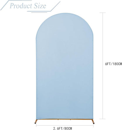 bricia Wedding Arch Backdrop Stand Cover, 6FT Double Sided Stretchy Arch Cover Fitted Wedding Birthday Party Banquet Decoration (Bluemist 72''Lx31.2''W)