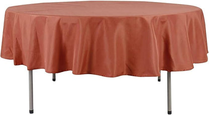 Efavormart Round Tablecloth, 90 Inch Stain & Wrinkle Resistant Washable Table Cloth, Decorative Polyester Fabric Table Cover for Banquet, Wedding, Dining- Terracotta