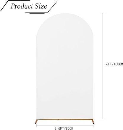 bricia Wedding Arch Backdrop Stand Cover, 6FT Double Sided Stretchy Arch Cover Fitted Wedding Birthday Party Banquet Decoration (White 72''Lx31.2''W)