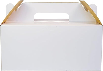 PandaPandaPPS 50 Pack White Gable Boxes (8.25"×5"×4") for Foods, Gifts and Party Favors, Goodie Gift Boxes Treat Boxes for Birthday Party, Wedding, Baby Shower