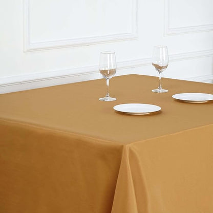 Efavormart 90" Gold Wholesale Linens Polyester Square Linen Tablecloth for Kitchen Dining Catering Wedding Birthday Party Events