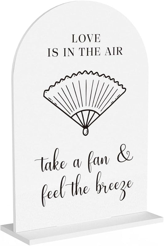 Wedding Fan Signage Take A Fan Sign for Wedding Engagement Ceremony Reception wedding fan Acrylic sign for Table Desk