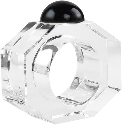 Crystal Napkin Rings Holder Silver Diamond Napkin Rings Pack of 6 Pieces,Hotel Restaurant Wedding Party Holiday Banquet Dining Table Decor