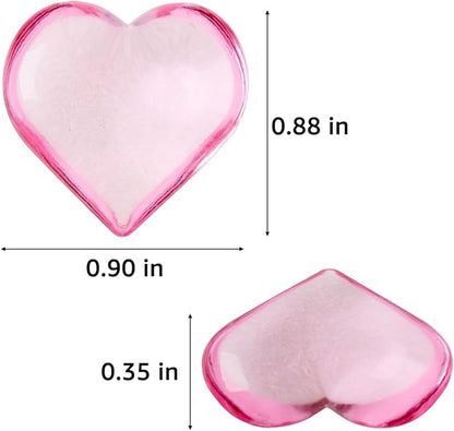 Homtable 150 Pieces Pink Red Acrylic Heart Table Scatter Vase Fillers, 5 Colors (5 Pink)