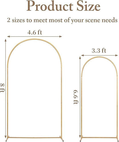 Metal Arch Backdrop Stand and Cover Set, 8FT, 6.6FT Party Backdrop, Easy to Assemble, Backdrop Stand for Parties, Birthday, Baby Shower