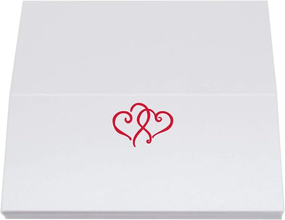 Linked Hearts Place Cards, Ruby Red (Choose Color), Set of 25, Pre-cut and Scored - Wedding, Party, Dinner, and Special Events - Made in the USA