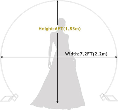 Asee'm 7.2FT White Wedding Arch Round Backdrop Stand Large Circle Metal Floral Balloon Frame for Party Anniversary Birthday Graduation Valentine Ceremony Decorations