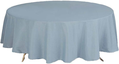 Efavormart Round Tablecloth, 108 Inch Stain & Wrinkle Resistant Washable Table Cloth, Decorative Polyester Fabric Table Cover for Banquet, Wedding, Dining- Dusty Blue
