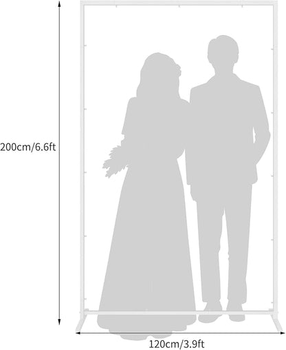 Wedding fashion arch background metal frame, (3.9, 5.2, 6.6 feet) suitable for background decoration frames such as weddings, birthdays, parties, baby showers, and photography (white, 3.9*6.6)