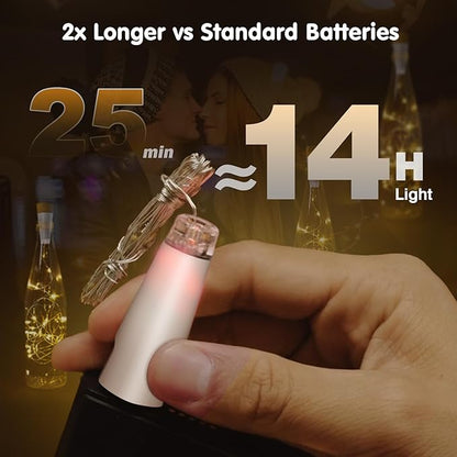 USB Bottle Lights Rechargeable Wine Bottle Fairy Lights Cork LED String Lights 20 LEDs Copper Wire for Table Party DIY Decor