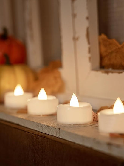 Remote Candles, 12PCS Flameless Tea Lights Candle Battery Operated with Timer, 400+Hours Remote Control LED Tea Lights Votive Candle for Holiday Table Centerpieces Decor