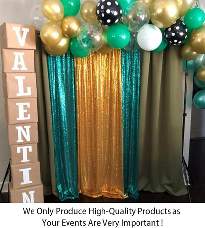 ShinyBeauty Sequin Curtain 2 Panel Set Christmas Green Glitter Background 2FTx8FT Green Sequin Backdrop Curtains Pack of 2 (Grass)