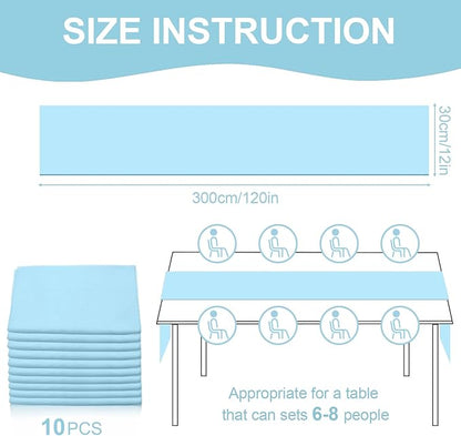 10 Pack 10ft Baby Blue Chiffon Table Runners Wedding Table Runner Sheer Romantic Tulle Table Runner for Christmas Wedding Bridal Tea Party Baby Shower Birthday Party Table Decorations(120 x 12 in)