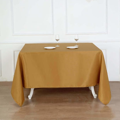 Efavormart 90" Gold Wholesale Linens Polyester Square Linen Tablecloth for Kitchen Dining Catering Wedding Birthday Party Events