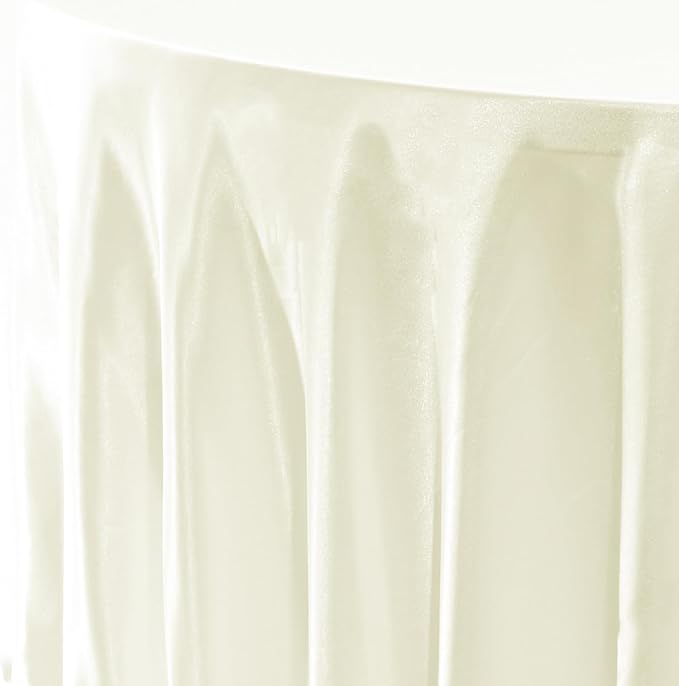 fani 6 Pack 120 Inch Ivory Round Tablecloth - Premium Silky Satin Tablecloth Overlay Smooth Fabric Table Cover Linens, Table Decoration for Wedding Party Banquet Events Restaurant Kitchen Dining