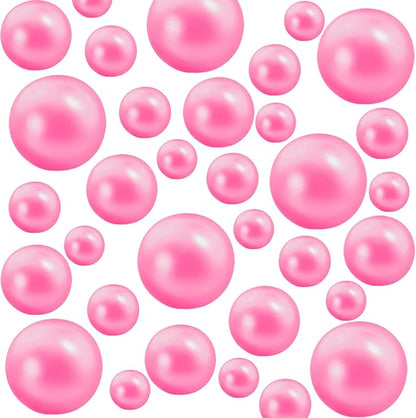300Pcs Pearl Vase Filler, Pink No Hole Faux Pearl Beads for Centerpieces Vases, Candle Centerpieces, Wedding Birthday Party Home Decor 8/10/14/20mm