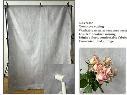 5x7ft Grey Portrait Photography Backdrops Solid Texture Abstract Photo Background for Photoshoot