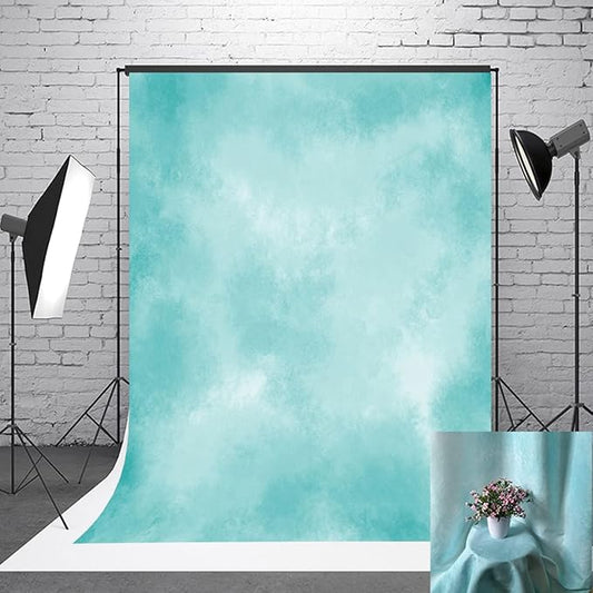 6x9ft Aqua Abstract Solid Photography Backdrops Gradient Portrait Photo Booth Background for Photographyer