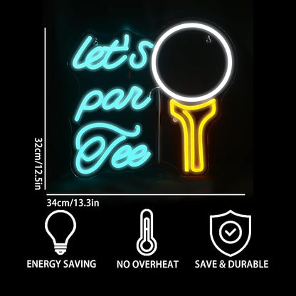 Let's Par Tee Neon Sign Golf Club Led Neon Lights for Wall Decor Light Up Signs For Sports Golf Shop Living Room Bedroom Home Bar Club Man Cave Gym Birthday Party Decorations Gifts