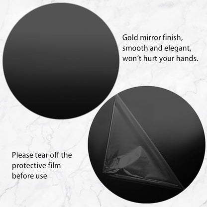 Thyle 12 Pcs 10 Inch Acrylic Round Mirrors for Tables Centerpieces Circle Mirrors Candle Plates for Wall Wedding Table Centerpieces for Baby Shower Party, Thickness 1 mm (Black)