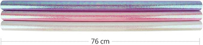 WRAPAHOLIC Wrapping Paper Roll - Pink/White/Purple Rainbow Color for Birthday, Wedding, Mother's Day, Valentine's Day, Holiday, Baby Shower Wrap - 3 Rolls - 30 inch X 120 inch Per Roll