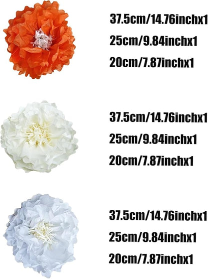 Yellow Paper Flower Pom Poms Wall Decorations for Weddings, Birthdays, Bridal, Baby Showers, Tea Parties, Engagement, Home Decor