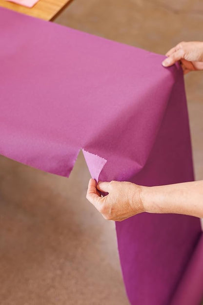 American Homestead Paper Table Runner Roll - 78 ft. Disposable Linen-Like Table Cover Roll - 20 Perforated Table Runners (16" x 48") for Parties, Weddings, and Events - Terracotta