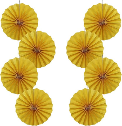 BARTHEW Yellow Birthday Decorations,DIY Yellow Paper Fans Hanging Decoration ,Party Supplies Party Fans 12in, Wedding Graduation Events Accessories 30 Color DIY Set （Yellow）