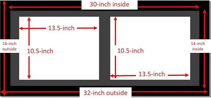 Creative Picture Frames 14X30Bk-B Black Horizontal Double Diploma Frame With 2 Opening Black Mat, Holds 2-11X14-Inch Documents With Wall Hanger