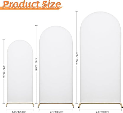 Wedding Arch Cover Spandex Arch Backdrop Cover (4FT,5FT,6FT) Set of 3 Arch Stand Cover Arch Covers Stretchy Backdrop for Wedding Birthday Party Decoration Baby Shower (White)