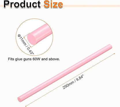 HARFINGTON 10pcs Hot Glue Sticks 0.43" Dia x 9.84" Long EVA Mini Hot Melt Adhesive Glue Stick for Hot Melt Gun Wood Plastic Glass Flowers Fabrics Foam, Pink